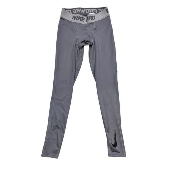 Men’s Nike Pro Warm Tights in Gray and Black Size Small - Picture 4 of 13